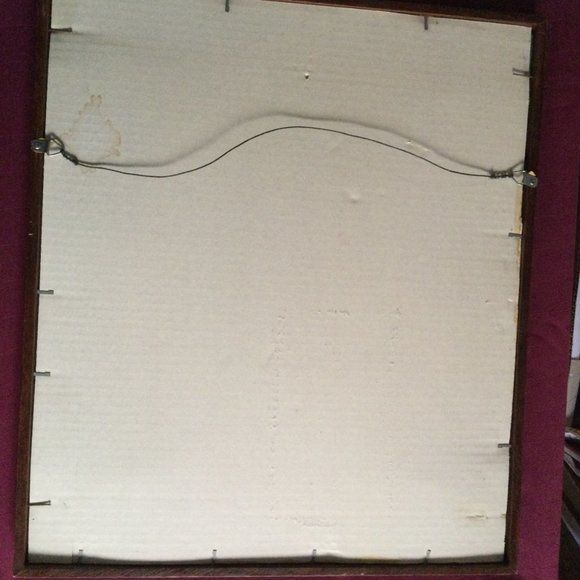 Vintage Needlework art Embroidery Needlepoint flowers in wood frame signed - Picture 10 of 10